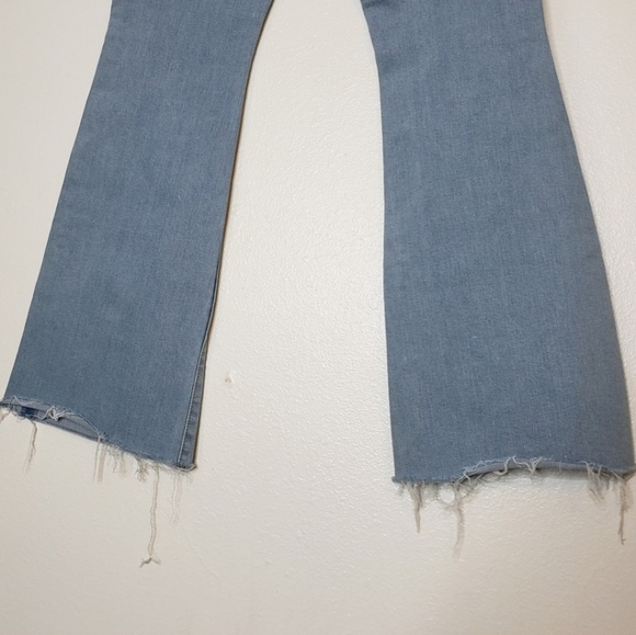 NEW American Rag Cie Flare Jeans Light Wash Faded Raw Hem 70s Hippie Bohemian - Picture 13 of 16